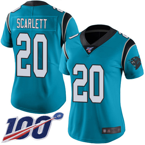 Carolina Panthers Limited Blue Women Jordan Scarlett Alternate Jersey NFL Football #20 100th Season Vapor Untouchable->carolina panthers->NFL Jersey